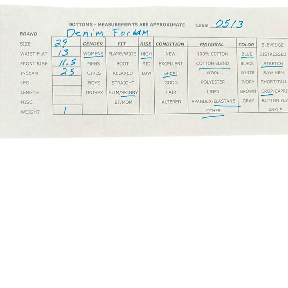 Denim Forum The Lola High Rise Skinny Cropped Jeans Womens Size 29 Blue Stretch - Picture 3 of 11